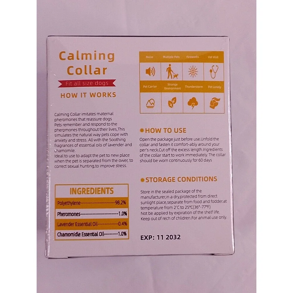 4 Pack Dog Calming Collars Pheromone Anxiety Relief Adjustable Waterproof